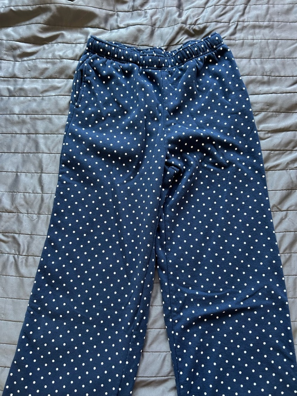 Navy Polka Dot Sweatpants